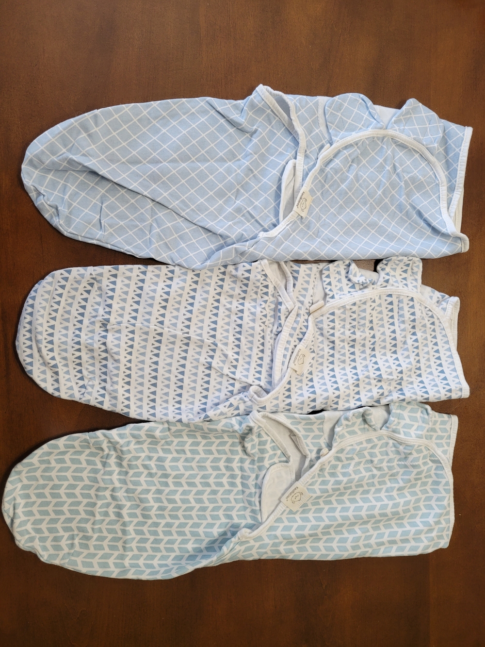 Light Blue Patterned Baby Sleep Sacks - Soft Swaddle